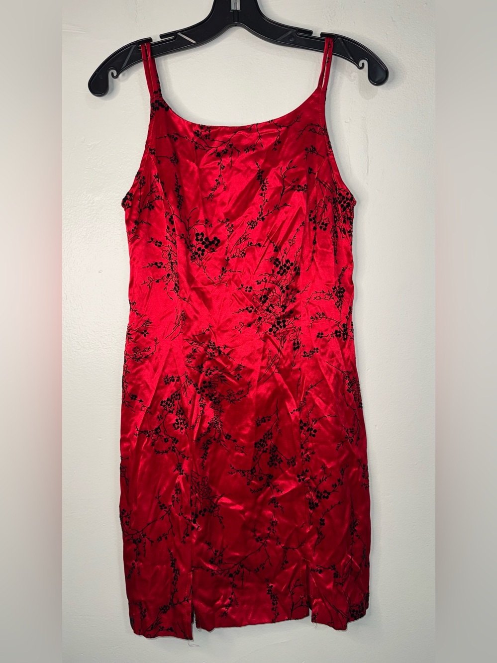 Byer Too! Red Satin Floral Slip Dress